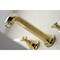 Kingston Brass KS4122PL Metropolitan 2-Handle Wall Mount Bathroom Faucet, Brass KS4122PL - alternate 2